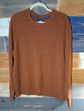 Land's End Wool Sweater L Burnished Orange